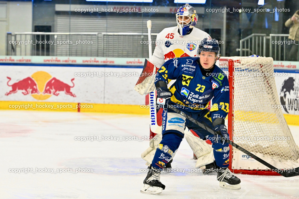 RED BULL HOCKEY JUNIORS vs. EK DIE ZELLER EISBÄREN | #23 Jennes Christian EK DIE ZELLER EISBÄREN, #45 Ankirchner Valentin RED BULL HOCKEY JUNIORS, RED BULL HOCKEY JUNIORS vs. EK DIE ZELLER EISBÄREN, RED BULL HOCKEY JUNIORS vs. EK DIE ZELLER EISBÄREN am 14.01.2025 in Salzburg (Eisarena Salzburg), Austria, (Photo by Bernd Stefan)