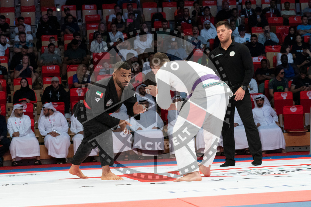20231106PBB2664 | Fighters compete during the AJP World Master Championship in the Mubadala Arena in Abu Dhabi, Arab United Emirates, on November 6, 2023.
