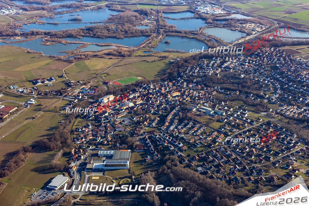 Das Luftbild der Stadt Baunach wurde 2019 vom Flugzeug heraus erstellt (keine Drohne) Aufnahmehöhe ca.400 Meter- hohe Auflösung- beste Druck-Qualität garantiert!