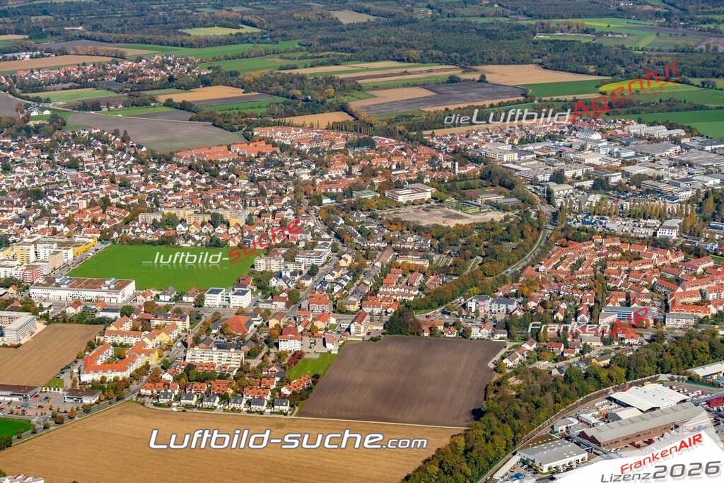 aktuelles Luftbild von  Karlsfeld - Luftaufnahme wurde 2018 von https://frankenair.de mittels Flugzeug (keine Drohne) erstellt.