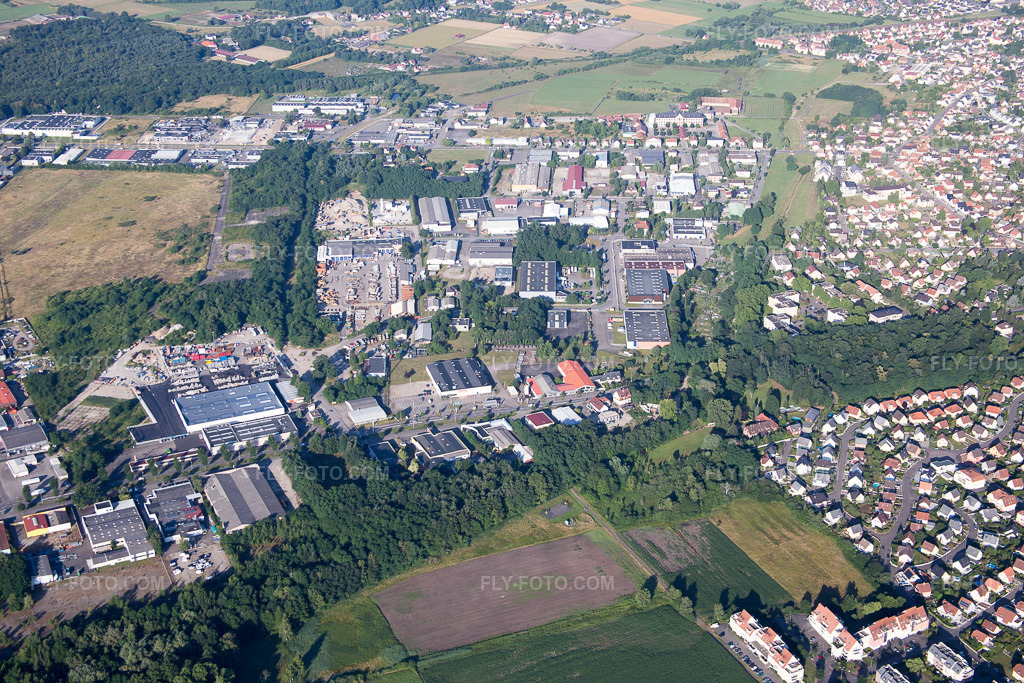 Aerial view: View of the town in Haguenau in the state Bas-Rhin, France.Photo: IMG_082937.jpg taken on 06/26/2015 by Werner Riehm/FLY-FOTO.comResolution of the original: 5472 x 3648 px