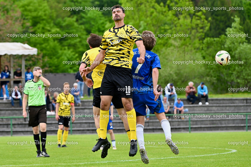 FC Faakersee vs. URC Thal Assling | #18 Andreas Unterguggenberger FC Faakersee, #7 Florian Michael Huber URC Thal Assling, FC Faakersee vs. URC Thal Assling, FC Faakersee vs. URC Thal Assling am 04.05.2025 in Finkenstein (Sportplatz Finkenstein), Austria, (Photo by Bernd Stefan)