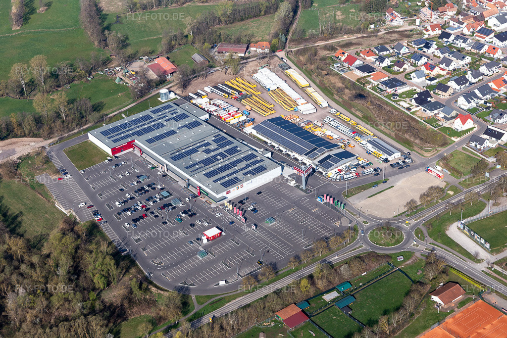 Luftbild: Modepark Röther in Rohrbach im Bundesland Rheinland-Pfalz in Deutschland. Foto: IMG_113314.jpg vom 30.03.2019 durch Werner Riehm/FLY-FOTO.de