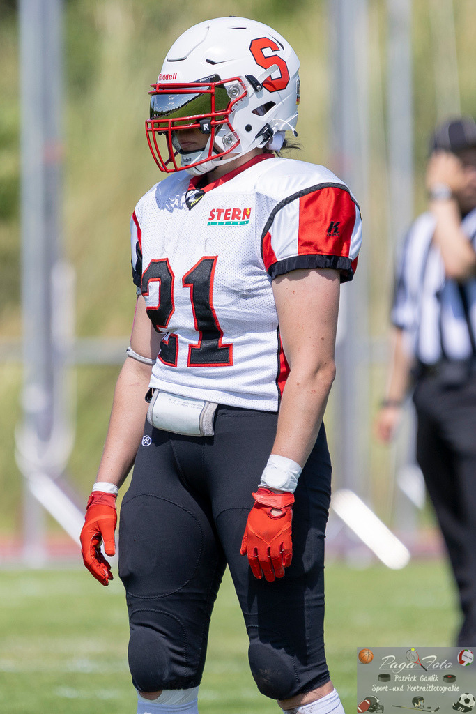 GFLW 1: German Football League Women 1: Rodgau Pioneers Ladies - Stuttgart Scorpions Sisters, 07.06.2026 | Stella Elisa Martin (Stuttgart Scorpions Sisters #21), Freisteller, Portrait / Porträt, Rodgau Pioneers Ladies - Stuttgart Scorpions Sisters, Rodgau, Maingau-Energie-Stadion "Am Weichsee", 7.6.2026 - Realisiert mit Pictrs.com