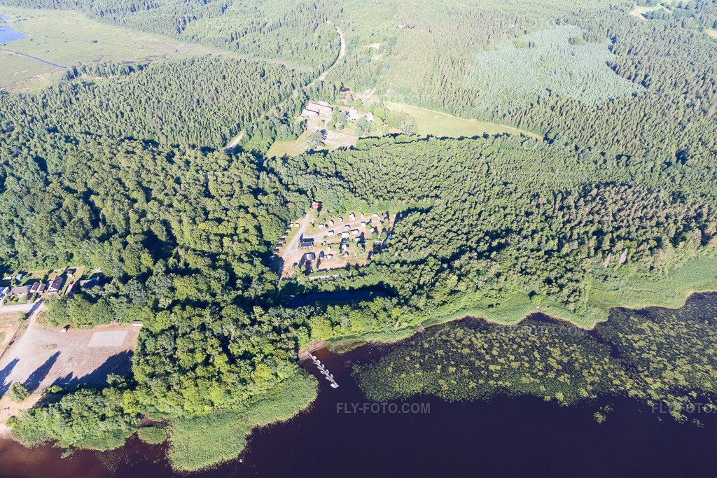 Aerial view: View of the town in Torne in the state Kronoberg, Sweden.Photo: IMG_108164.jpg taken on 06/28/2018 by Werner Riehm/FLY-FOTO.comResolution of the original: 5472 x 3648 px