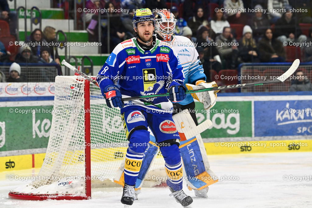 EC IDM Wärmepumpen VSV vs. Steinbach Black Wings Linz | #8 Maximilian Rebernig EC VSV, #32 Rasmus Tirronen Black Wings Linz, EC IDM Wärmepumpen VSV vs. Steinbach Black Wings Linz, EC IDM Wärmepumpen VSV vs. Steinbach Black Wings Linz am 23.01.2026 in Villach (Stadthalle Villach), Austria, (Photo by Bernd Stefan)