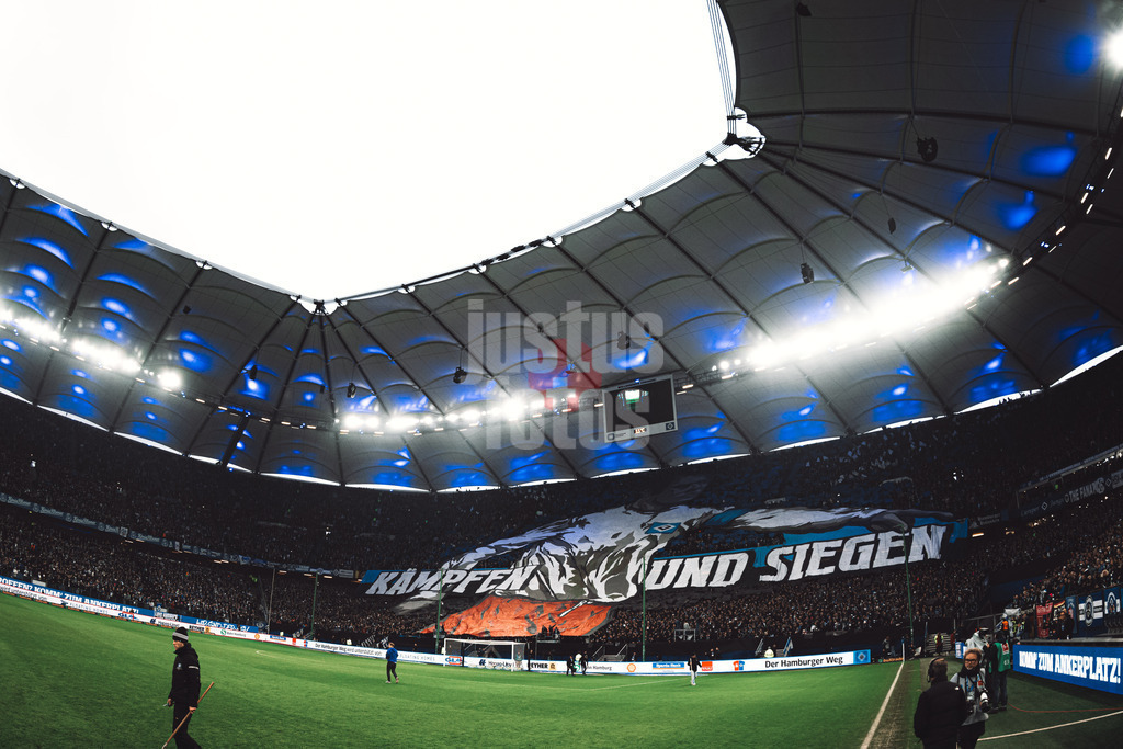 Fußball | Männer | Saison 2025/2026 | 1. Fußball-Bundesliga | 13. Spieltag | Hamburger SV vs. SV Werder Bremen | 07.12.2025 | Choreographie der HSV Fans Kämpen und Siegen
