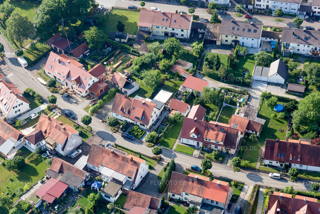 Luftbild: Riedlingen, Rambergsiedlung im Ortsteil Riedlingen in Donauwörth im Bundesland Bayern in Deutschland. Foto: IMG_101710.jpg vom 08.07.2017 durch Werner Riehm/FLY-FOTO.de