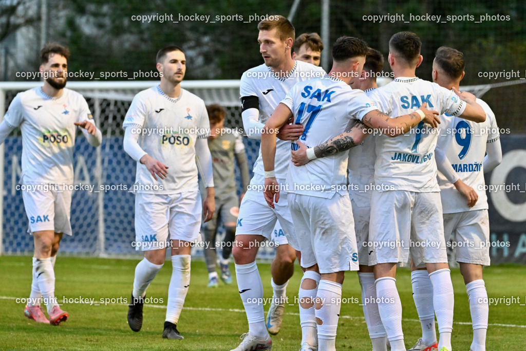 SAK vs. ASKÖ Köttmannsdorf | #17 Timo Todor-Kostic SAK, Jubel SAK, #7 Hrvoje Jakovljevic SAK, #9 Sinan Samardzic SAK, SAK vs. ASKÖ Köttmannsdorf, SAK vs. ASKÖ Köttmannsdorf am 02.04.2026 in Klagenfurt (Sportpark Welzenegg), Austria, (Photo by Bernd Stefan)