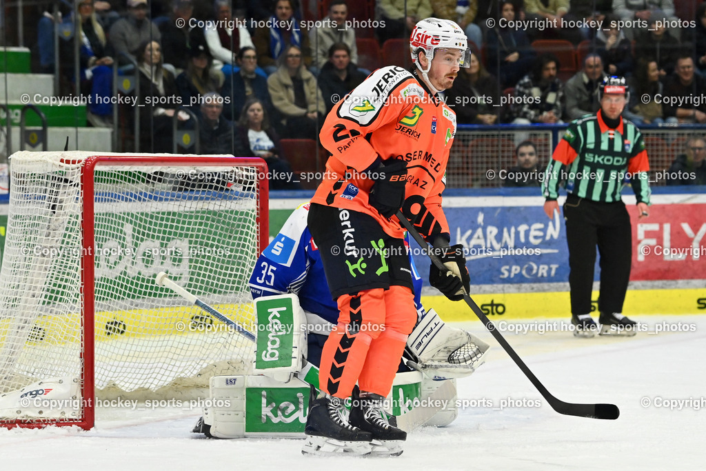 EC IDM WÄRMEPUMPEN VSV vs. MOSER MEDICAL GRAZ99ERS | #22 Kevin Conley Graz 99ers, #35 Joe Cannata EC VSV, EC IDM WÄRMEPUMPEN VSV vs. MOSER MEDICAL GRAZ99ERS, EC IDM WÄRMEPUMPEN VSV vs. MOSER MEDICAL GRAZ99ERS am 12.03.2026 in Villach (Stadthalle Villach), Austria, (Photo by Bernd Stefan)