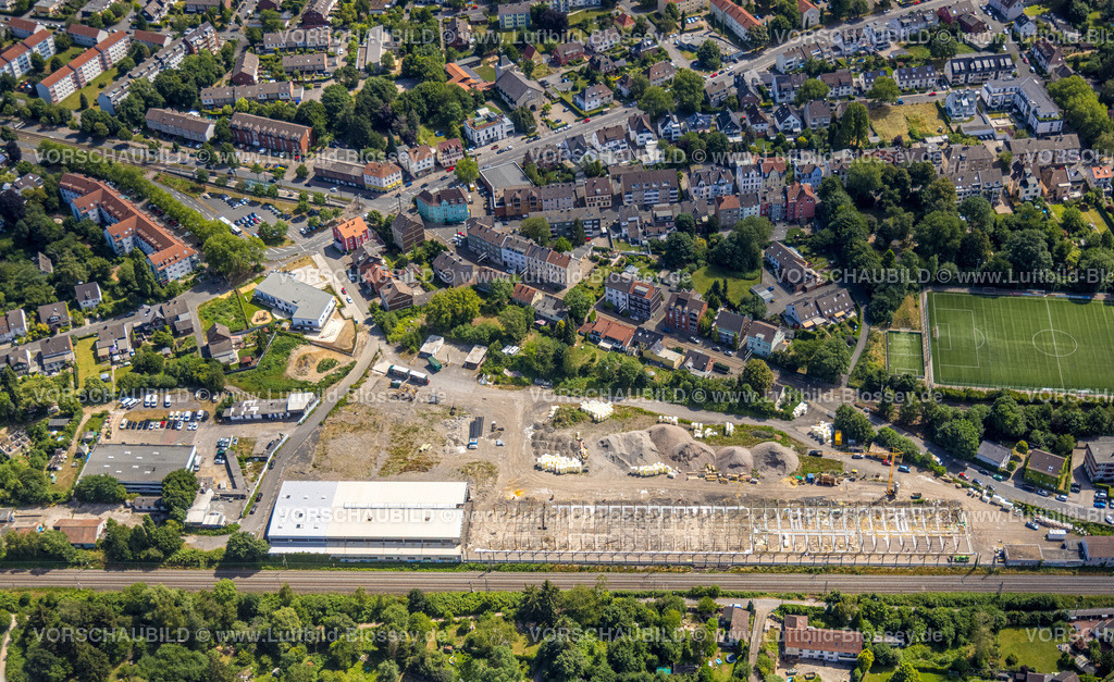 Dortmund220705512 | Luftbild, Baustelle An der Witwe, Krückenweg, Teilabbruch der Großen Werkshalle, Barop, Dortmund, Ruhrgebiet, Nordrhein-Westfalen, Deutschland