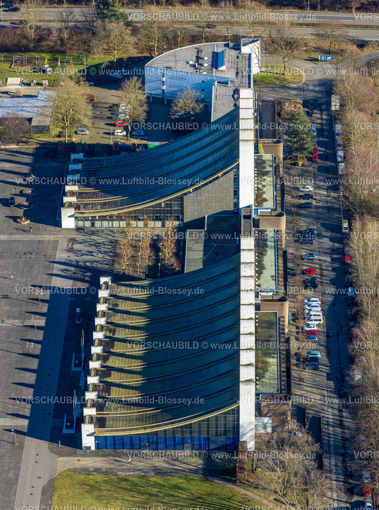 Castrop-Rauxel240106454 | Luftbild, Stadthalle und Europahalle Forum, Westfälisches Landestheater e.V., Rauxel, Castrop-Rauxel, Ruhrgebiet, Nordrhein-Westfalen, Deutschland