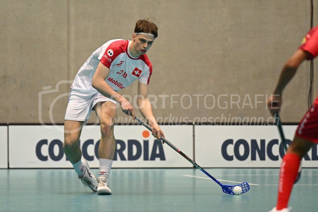 Switzerland B U19 vs Switzerland U19 - 4. February 2024 | Switzerland B U19 vs Switzerland U19
U19 Men International Matches in Switzerland
GoEasy Arena, Siggenthal Station
Switzerland defender #28 Maёl Marthaler.
Credit: Markus Aeschimann | <a href="https://www.markus-aeschimann.ch">Sportfotografie Markus Aeschimann</a> | <a href="https://www.instagram.com/sportfotografie.aeschimann">@sportfotografie.aeschimann</a> - Realisiert mit Pictrs.com