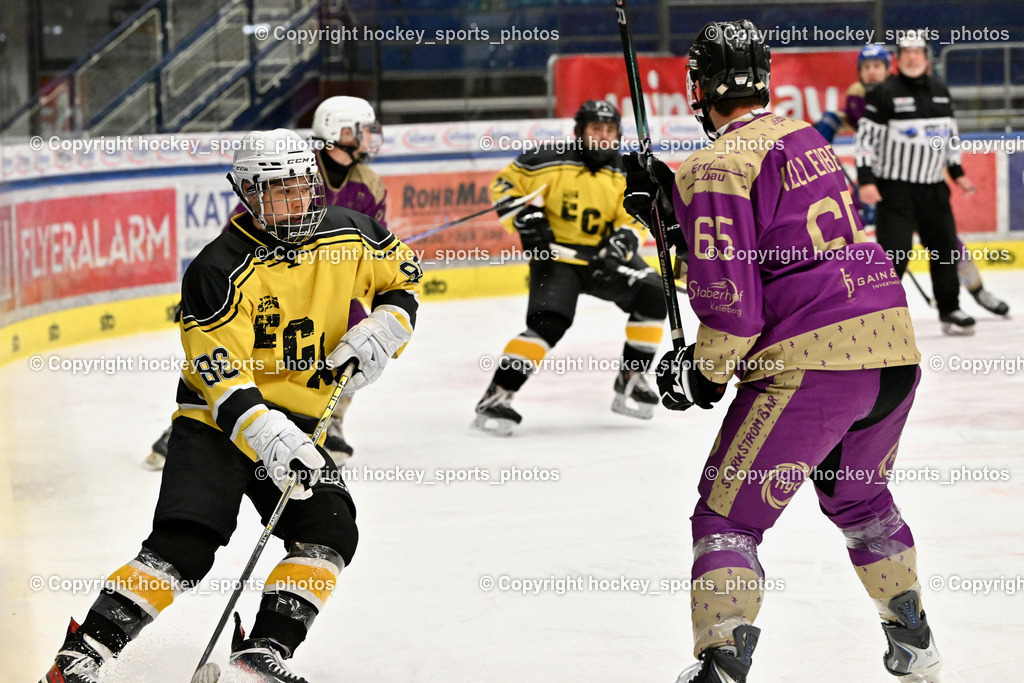EC Kellerberg vs. EC Arnoldstein | #86 Martl Timo EC Arnoldstein, #65 Winkler Thomas EC Kellerberg, EC Kellerberg vs. EC Arnoldstein, EC Kellerberg vs. EC Arnoldstein am 27.01.2026 in Villach (Stadthalle Villach), Austria, (Photo by Bernd Stefan)
