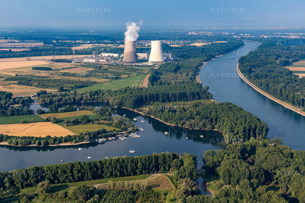 Luftbild: Insel Korsika in Philippsburg im Bundesland Baden-Württemberg in Deutschland. Foto: IMG_108910.jpg vom 15.07.2018 durch Werner Riehm/FLY-FOTO.de
