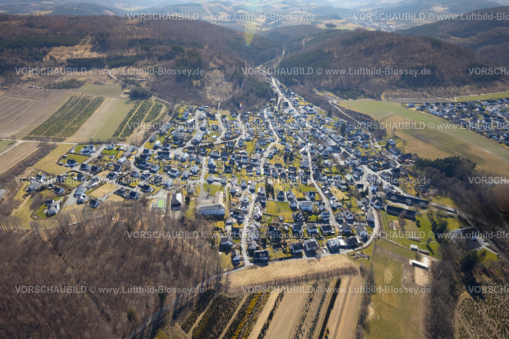 HB-Bestwig220302961 | Luftbild, Ortsteil Ostwig in Bestwig, Sauerland, Nordrhein-Westfalen, Deutschland