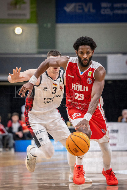 Barmer 2. Basketball Bundesliga ProA: Bayer Giants Leverkusen vs. RheinStars Koeln, 04.04.26 | Leverkusen, 04.04.26 - Michael Jordan Miller (RheinStars Köln, 23) während des Spiels der Barmer 2. Basketball Bundesliga ProA: Bayer Giants Leverkusen vs. RheinStars Koeln in der Ostermann Arena in Leverkusen.