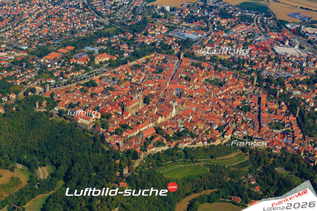 Luftbild von  Rothenburg-tauber - Luftaufnahme wurde 2016 von https://frankenair.de mittels Flugzeug (keine Drohne) erstellt - die Geschenkidee