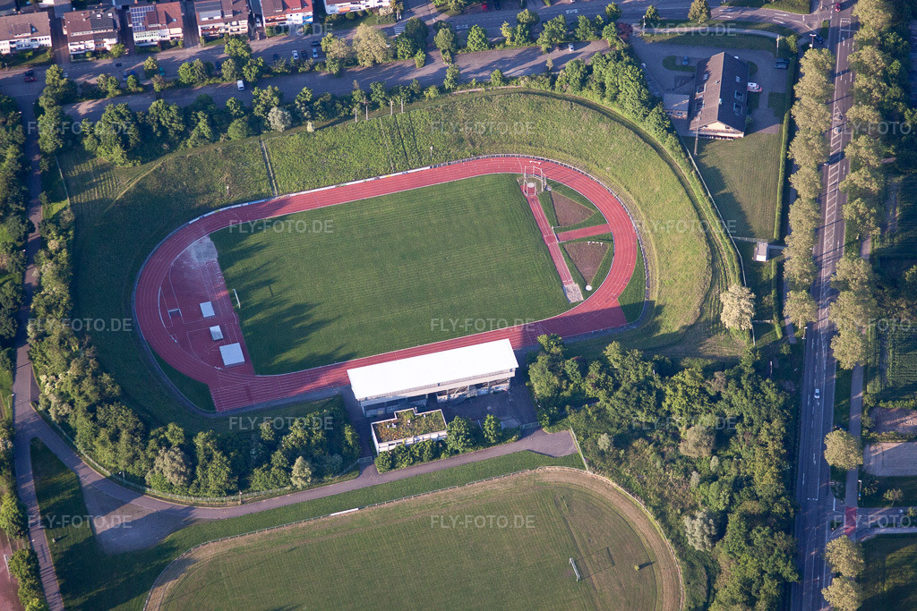 Luftbild: Albgaustadion in Ettlingen im Bundesland Baden-Württemberg in Deutschland. Foto: IMG_57393.jpg vom 06.06.2013 durch Werner Riehm/FLY-FOTO.de
