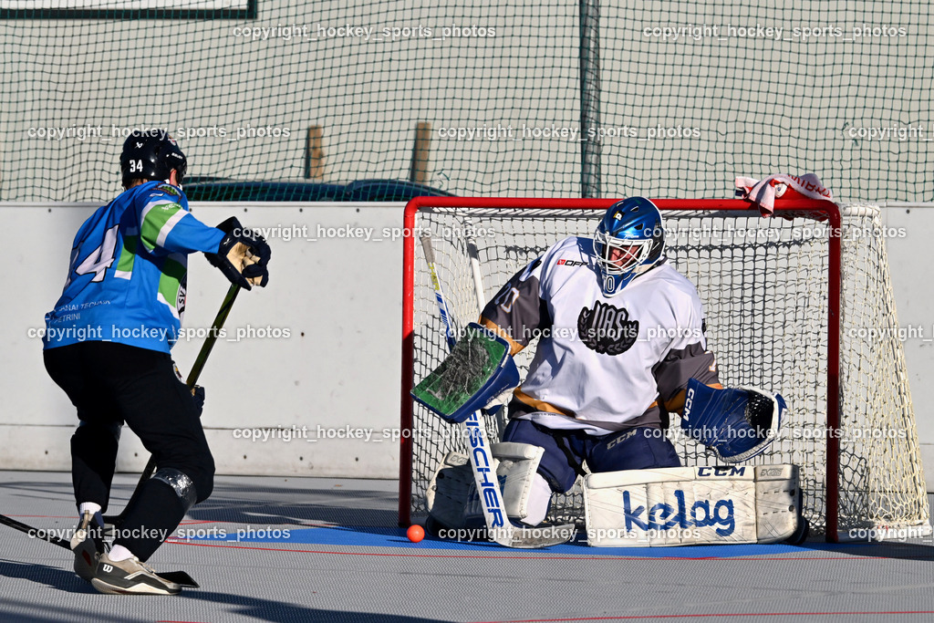 VAS Ballhockey Villach vs. ASKÖ Villach Ballhockey | #34 Prodinger Dominik SV ASKÖ Ballhockey, #70 Moser Lukas VAS Ballhockey Villach, VAS Ballhockey Villach vs. ASKÖ Villach Ballhockey , VAS Ballhockey Villach vs. ASKÖ Villach Ballhockey  am 13.05.2026 in Villach (Alpen Arena ), Austria, (Photo by Bernd Stefan)