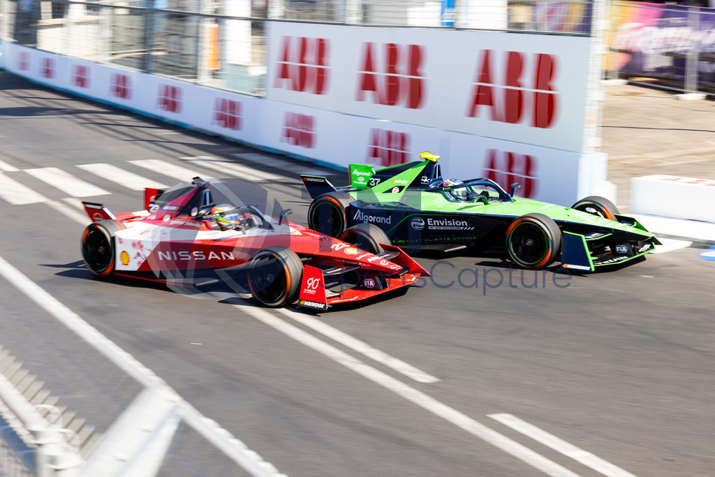 Trainproduction-20230715-0060 | ROME, ITALY,15.Jul.23 - MOTORSPORTS, FORMULA E - Hankook Rome E-Prix, Circuito Cittadino dell-EUR. Image shows Sacha Fenestraz (FRA / Nissan) and Nick Cassidy (NZL / Envision).   Photo: Trainproduction / Matthias Trinkl