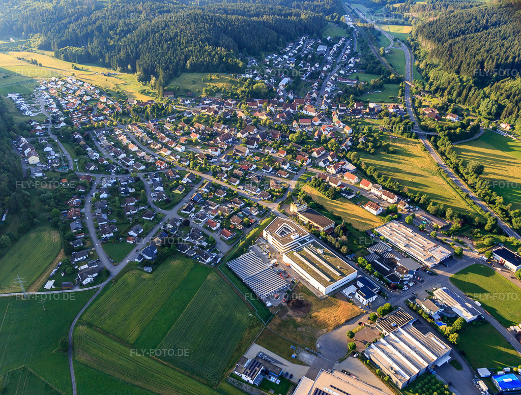 Ortsansicht aus Südosten mit J.Albrecht Logistik GmbH https://albrecht-logistik.de/ | Luftbild: Ortsansicht aus Südosten mit J.Albrecht Logistik GmbH https://albrecht-logistik.de/ im Ortsteil Lauffen in Deißlingen im Bundesland Baden-Württemberg in Deutschland. Foto: IMG_148591.jpg vom 25.06.2025 durch Werner Riehm/FLY-FOTO.de - Realisiert mit Pictrs.com