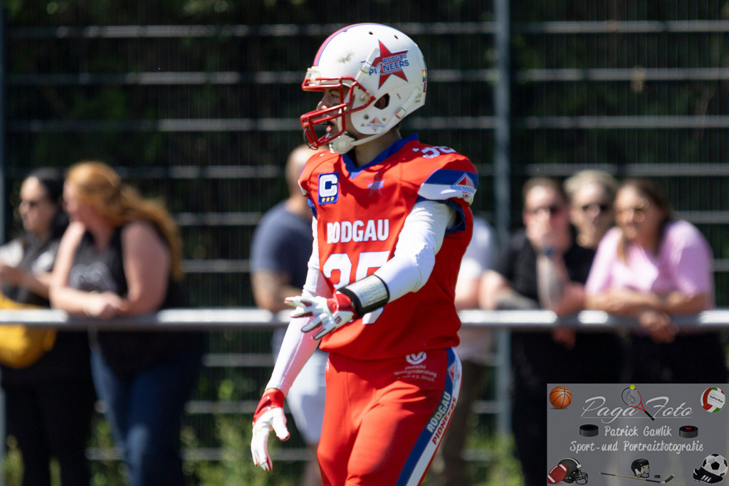 GFLW 1: German Football League Women 1: Rodgau Pioneers Ladies - Stuttgart Scorpions Sisters, 07.06.2026 | Jennifer Gerndt (Rodgau Pioneers Ladies #35), Freisteller, Portrait / Porträt, Rodgau Pioneers Ladies - Stuttgart Scorpions Sisters, Rodgau, Maingau-Energie-Stadion "Am Weichsee", 7.6.2026 - Realisiert mit Pictrs.com