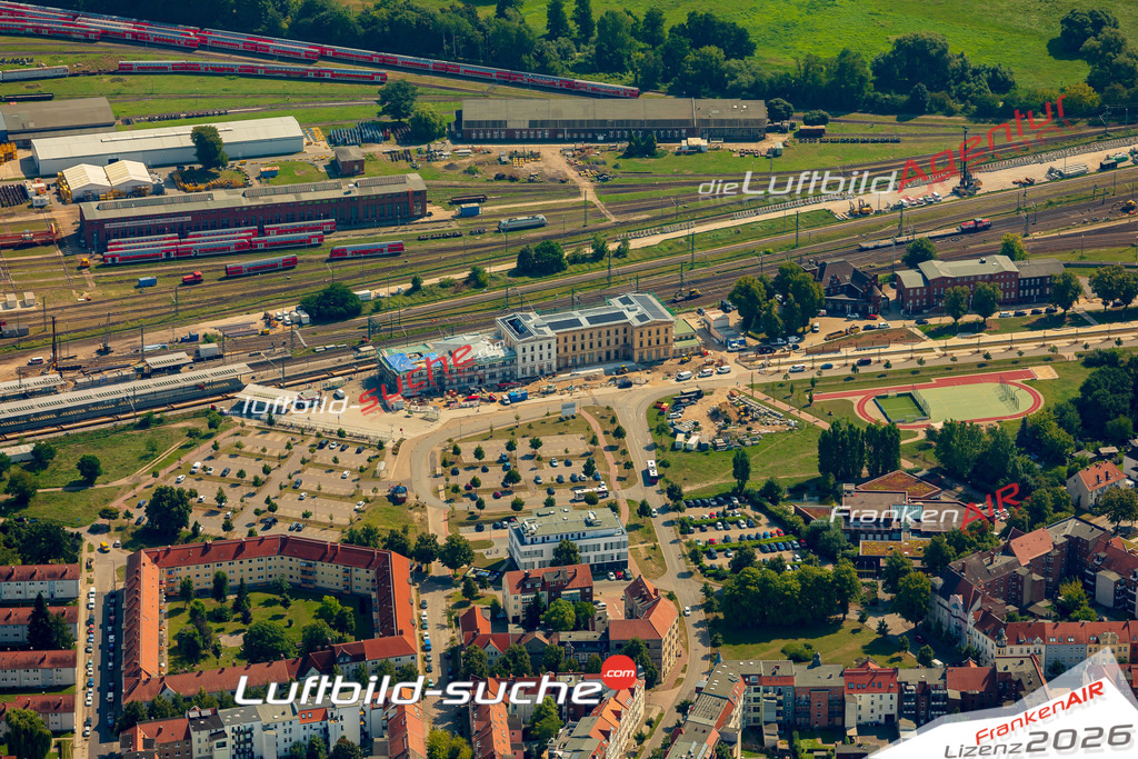 Bahnhof Wittenberge Bild- Das Luftbild wurde 2025 vom UL-Flugzeug heraus erstellt ( keine Drohne bzw. Drohnenaufnahme ) - Hochauflösende Luftaufnahme -Nicht vergleichbar mit Google Maps oder Satelittenbilder- Die Geschenkidee !Mit Lizenz und Bildrechte bestellbar - CC