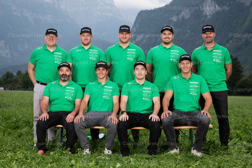 Schwingen -  ESAF Team NOSV 2025 | Mollis, 22.8.25, Schwingen - ESAF Team NOSV.Kanton Graubünden mit Betreuer