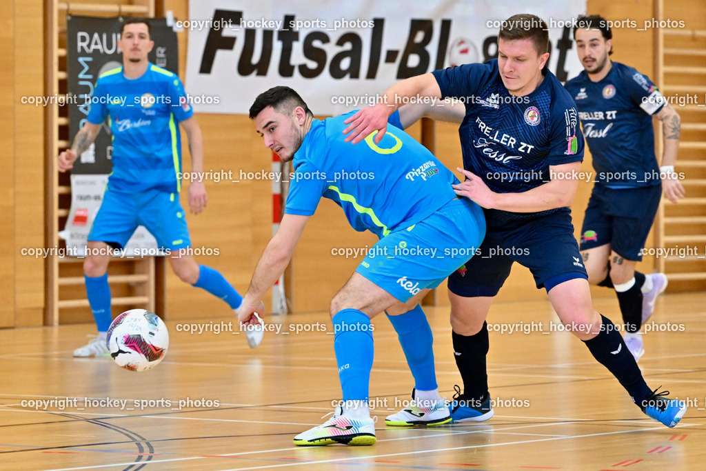 LPSV Kärnten vs. Futsal Versli Klagenfurt | #6 Marko Bubnjic versli.at Klagenfurt, #7 Senad Huseinbasi LPSV-Kärnten, LPSV Kärnten vs. Futsal Versli Klagenfurt, LPSV Kärnten vs. Futsal Versli Klagenfurt am 01.02.2026 in Villach (Ballspielhalle St. Martin), Austria, (Photo by Bernd Stefan)
