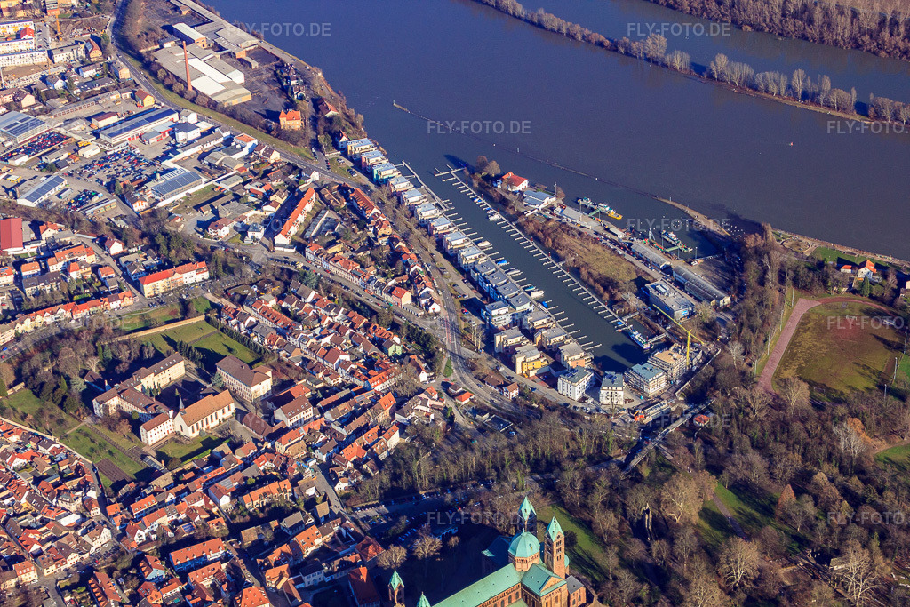 Luftbild: Yachthafen Speyer in Speyer im Bundesland Rheinland-Pfalz in Deutschland. – Foto: IMG_36865.jpg vom 16.01.2011 durch Werner Riehm/FLY-FOTO.de – Auflösung des Originals: 4752 x 3168 px – Yachthafen Speyer