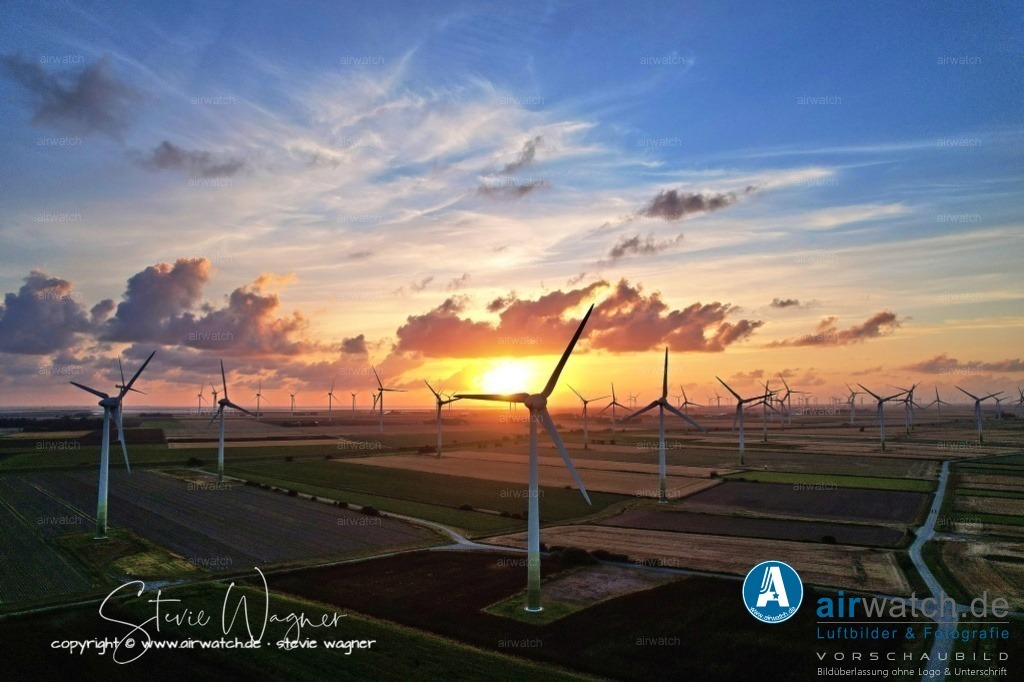 Windpark Breklumer-Koog | Luftbild, Windenergieanlagen, Enercon, Windpark Breklumer Koog