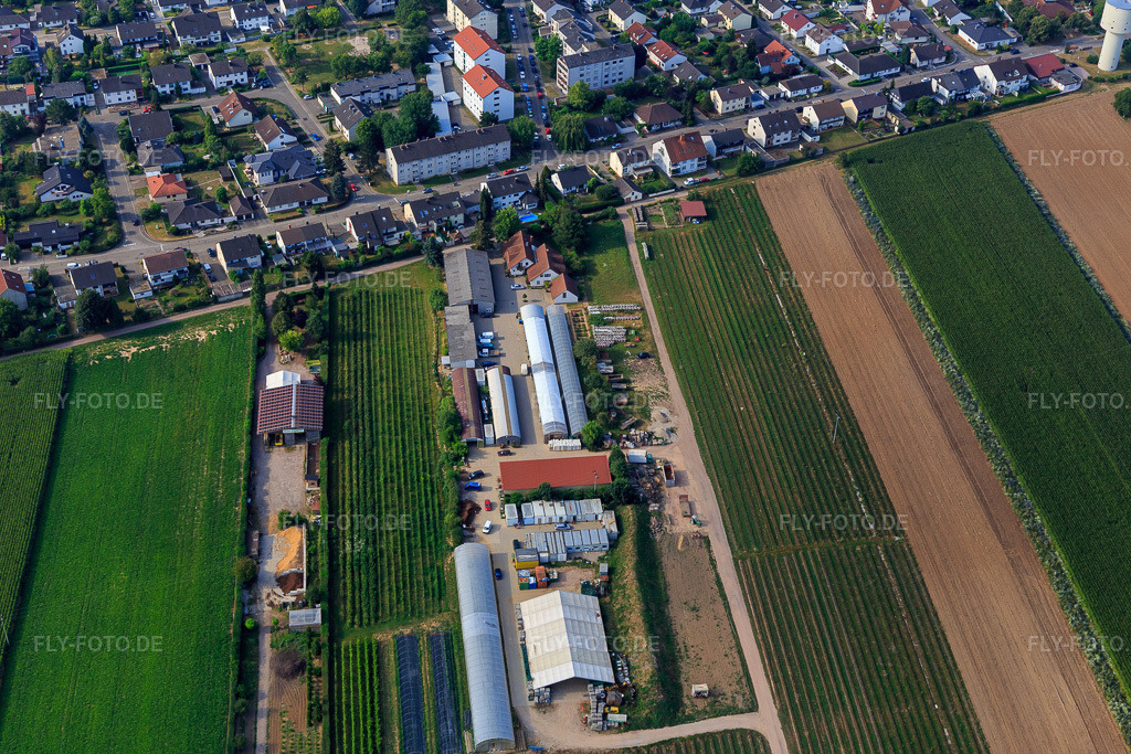 Luftbild: Biohof Kugelmann in Kandel im Bundesland Rheinland-Pfalz in Deutschland. Foto: IMG_108977.jpg vom 15.07.2018 durch Werner Riehm/FLY-FOTO.deÜber uns - Biozyklisch-Veganer Anbau