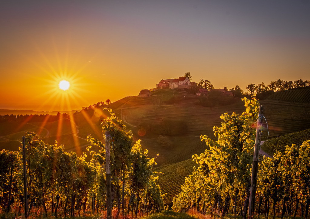 MPI_Sehenswürdigkeiten_0013 | Wunderschönen Sonnenstern in Abendstimmung über dem Schloss Staufenberg in Durbach - Realisiert mit Pictrs.com