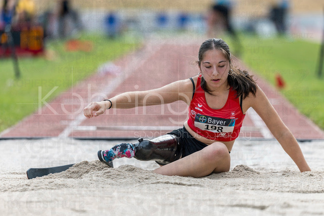 Para Heimspiel 7.0; Leverkusen, 18.07.2026 | LEVERKUSEN, GERMANY - JULY 18, 2026 : Sophie Spack (SUI/Schweiz) competing in the long jump during the Para Heimspiel 7.0 at Fritz Jacobi Sports Complex on July 18, 2026 in Leverkusen, Germany.
