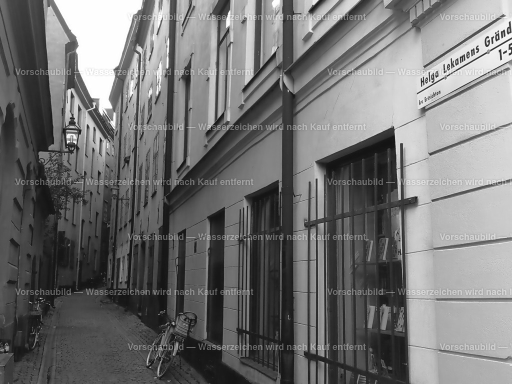 Stockholm Altstadt Gamla Stan | Morgenruhe in der Helga Lekamens Gränd - Realisiert mit Pictrs.com