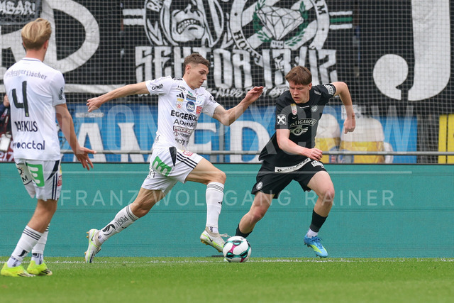 SK Puntigamer Sturm Graz vs TSV Egger Glas Hartberg – Championship Group    | Graz, Austria, 12.Apr.26 - SOCCER - ADMIRAL Bundesliga, SK Puntigamer Sturm Graz vs TSV Egger Glas Hartberg. The image shows Elias Havel (Hartberg) and Luca Weinhandl (STU).    