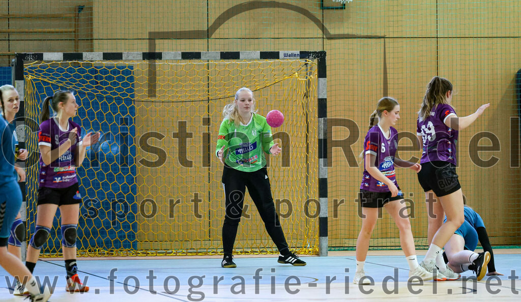 2023-03-11_047_SpVgg_Altenerding_gegen_SSG_Metten_Frauen | Erding, Deutschland, 11.03.2023:
Handball, Bezirksoberliga Frauen Altbayern 2022 / 2023, 13. Spieltag, SpVgg Altenerding gegen SSG Metten, Endergebnis: 32:26

Julia Kranich (SpVgg Altenerding, #9), Torfrau Hanna Obermair (SpVgg Altenerding, #1), Marlene Mittermeier (SpVgg Altenerding, #6), Lena Edelmann (SpVgg Altenerding, #69)

Foto: Christian Riedel / fotografie-riedel.net