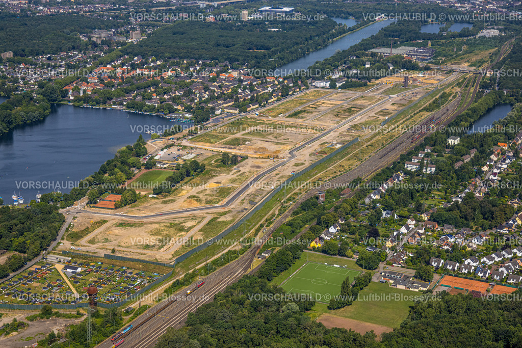 Duisburg230707852 | Luftbild, Ehemaliger Rangierbahnhof Wedau Baustelle, geplantes Duisburger Wohnquartier, Wedau, Duisburg, Ruhrgebiet, Nordrhein-Westfalen, Deutschland
