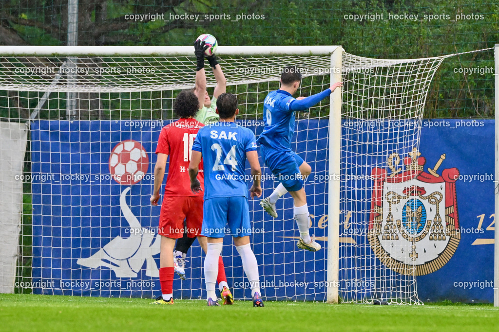 SAK vs. KAC 1909 | #24 Rion Syla SAK, #16 Noah Pogatetz KAC, #27 Florian Magnes KAC, #9 Izidor Erazem Kamsek SAK, SAK vs. KAC 1909, SAK vs. KAC 1909 am 17.04.2025 in Klagenfurt (Sportpark Welzenegg), Austria, (Photo by Bernd Stefan)