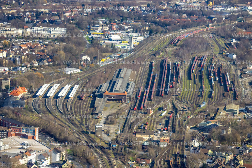 Herne230211784 | Luftbild, Güterbahnhof Herne und Wanne-Eickel Hauptbahnhof, Wanne, Herne, Ruhrgebiet, Nordrhein-Westfalen, Deutschland