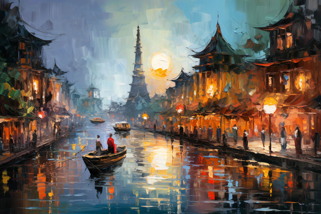 2307048 - Traum von Bangkok | Romantisches digitales Bangkok-Gemälde