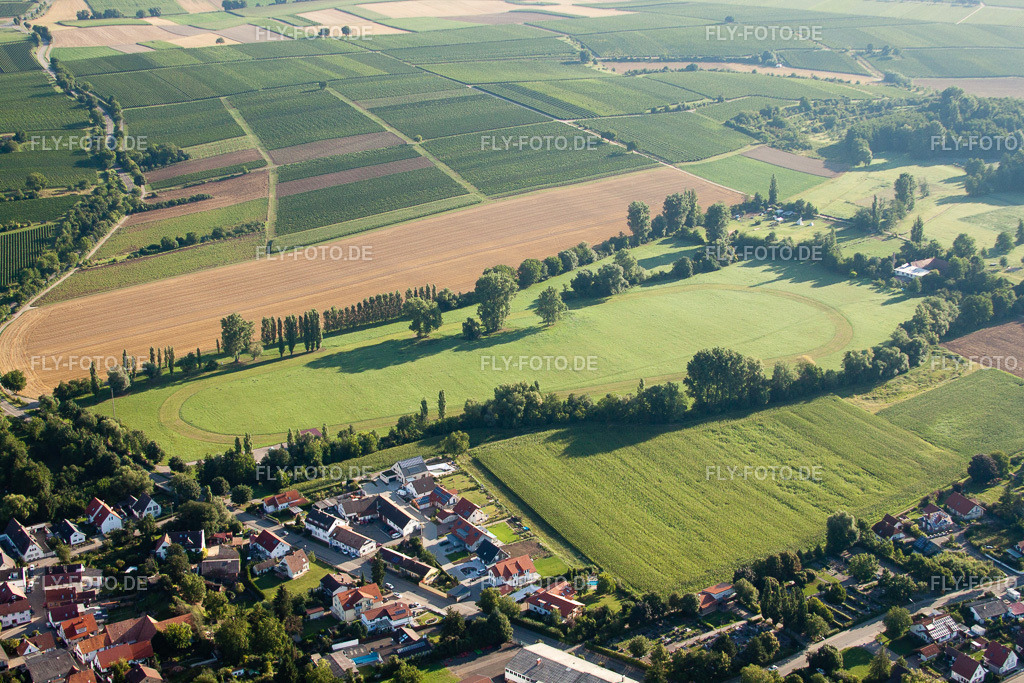 Rennstrecke der Rennbahn - Trabrennbahn | Luftbild: Rennstrecke der Rennbahn - Trabrennbahn im Ortsteil Billigheim in Billigheim-Ingenheim im Bundesland Rheinland-Pfalz in Deutschland. Foto: IMG_30915.jpg vom 07.08.2010 durch Werner Riehm/FLY-FOTO.de - Realisiert mit Pictrs.com