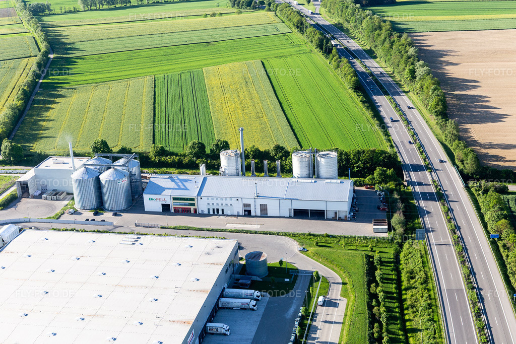 Luftbild: Industriegebiet Max-Eyth-Straße mit ante-BioPELL GmbH & Co. KG in Empfingen im Bundesland Baden-Württemberg in Deutschland. Foto: IMG_114772.jpg vom 31.05.2019 durch Werner Riehm/FLY-FOTO.deante-BioPELL | Natürlich heizen mit Pellets