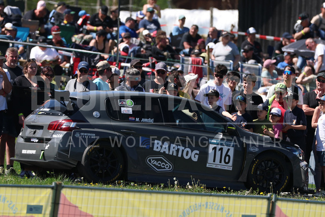 FIA European Hill Climb Championship – Rechberg 2026 | FIA European Hill Climb Championship at Rechberg, held from 24 to 26 April 2026 near Tulwitz, Styria, Austria. The image shows Matija JURISIC (CRO) Peugeot 308 TCR 1.6.