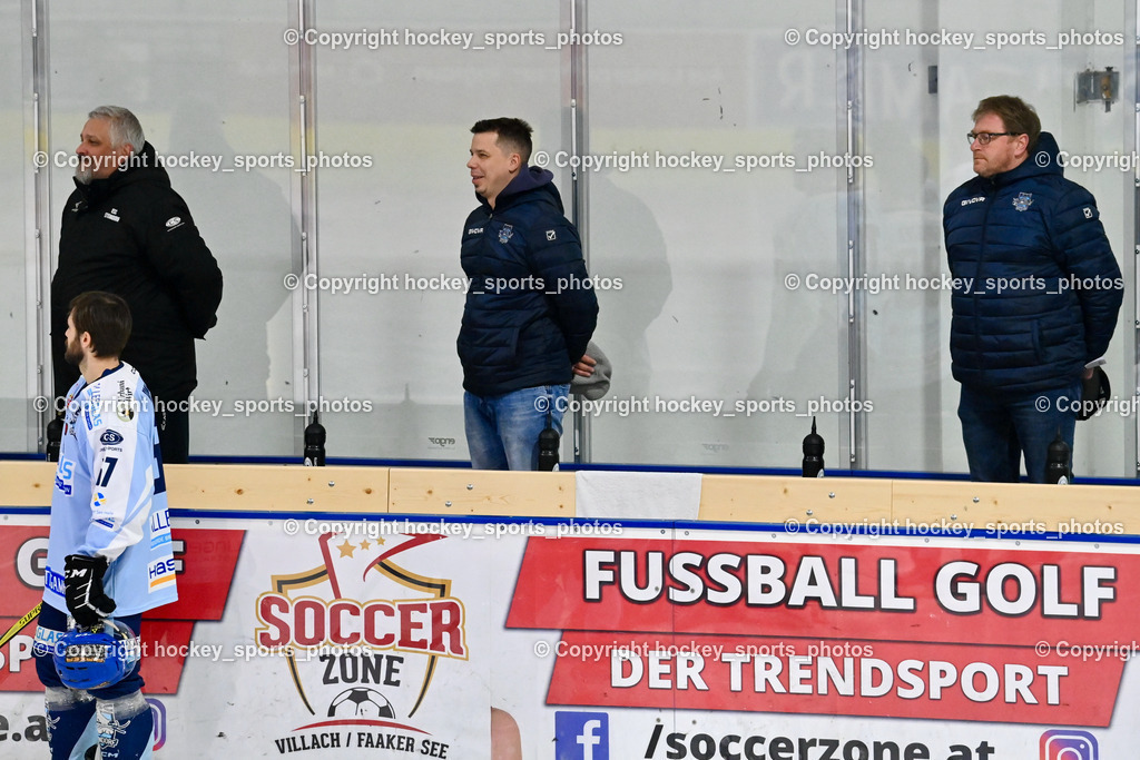 ESC Steindorf vs. EHC Althofen 22.2.2023 | Spielerbank ESC Steindorf, Assistentcoach ESC Steindorf MAYER Michael, Headcoach ESC Steindorf MOSER Robert
