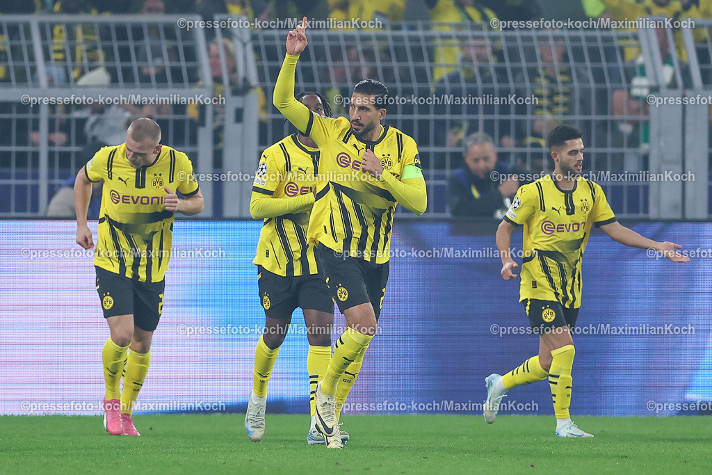 BVB01102401004 | 01.10.2024, Fußball, UEFA Champions League, Borussia Dortmund - Celtic Glasgow, 2. Spieltag, Signal Iduna Park, Saison 2024 2025: Torjubel nach dem 1:0 durch Emre Can (BVB #23)