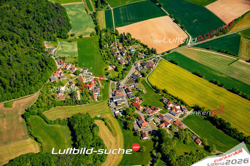 Luftaufnahme von Vorbach Ebern Bild- Das Luftbild wurde 2025 vom UL-Flugzeug heraus erstellt ( keine Drohne ) - Hochauflösende Luftaufnahme -Nicht vergleichbar mit Google Maps oder Satelittenbilder- Die Geschenkidee !Mit Lizenz und Bildrechte bestellbar