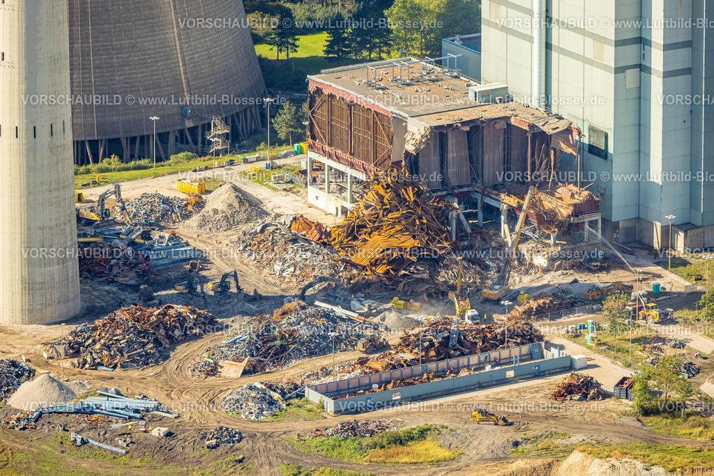 Hamm250901917 | Luftbild, RWE Generation SE Kraftwerk Gersteinwerk, Detailaufnahme mit Abriss, Bockum-Hövel, Hamm, Ruhrgebiet, Nordrhein-Westfalen, Deutschland