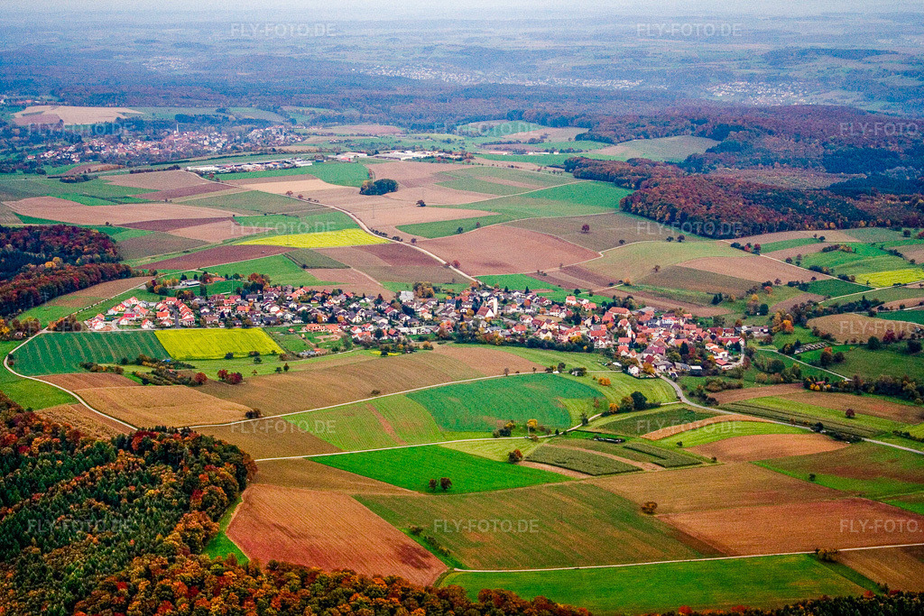 Luftbild: Ortsansicht aus Westen im Ortsteil Reichenbuch in Mosbach im Bundesland Baden-Württemberg in Deutschland. Foto: IMG_14266.jpg vom 12.10.2008 durch Werner Riehm/FLY-FOTO.de